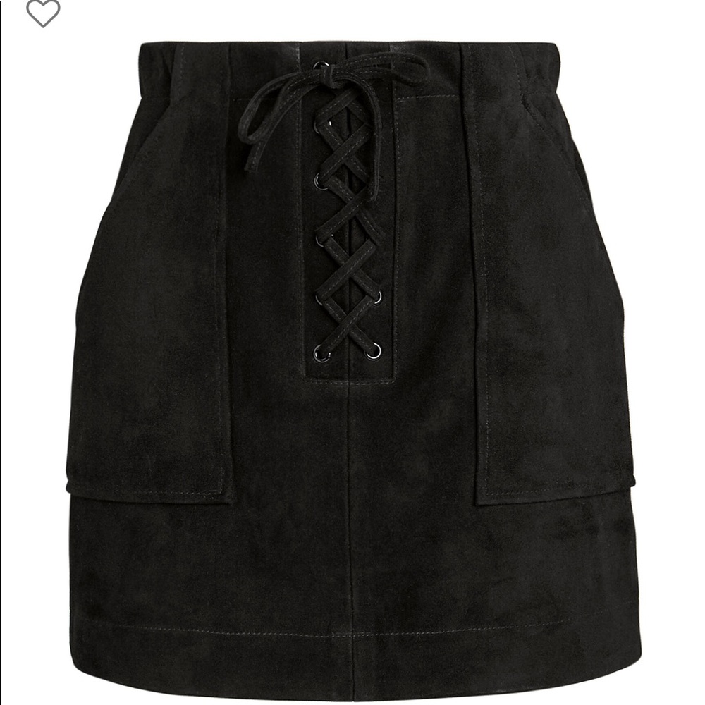 Intermix suede ainsley black skirt